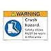 Warning/Crush Hazard Floor Marker (FM122-)| Scuff-Slip Resistant Vinyl 18" X 12" Self Adhesive Back|ANSI Signs|Sign for Manufacturing, Business, Workplace, Construction Area, Fulfillment Center