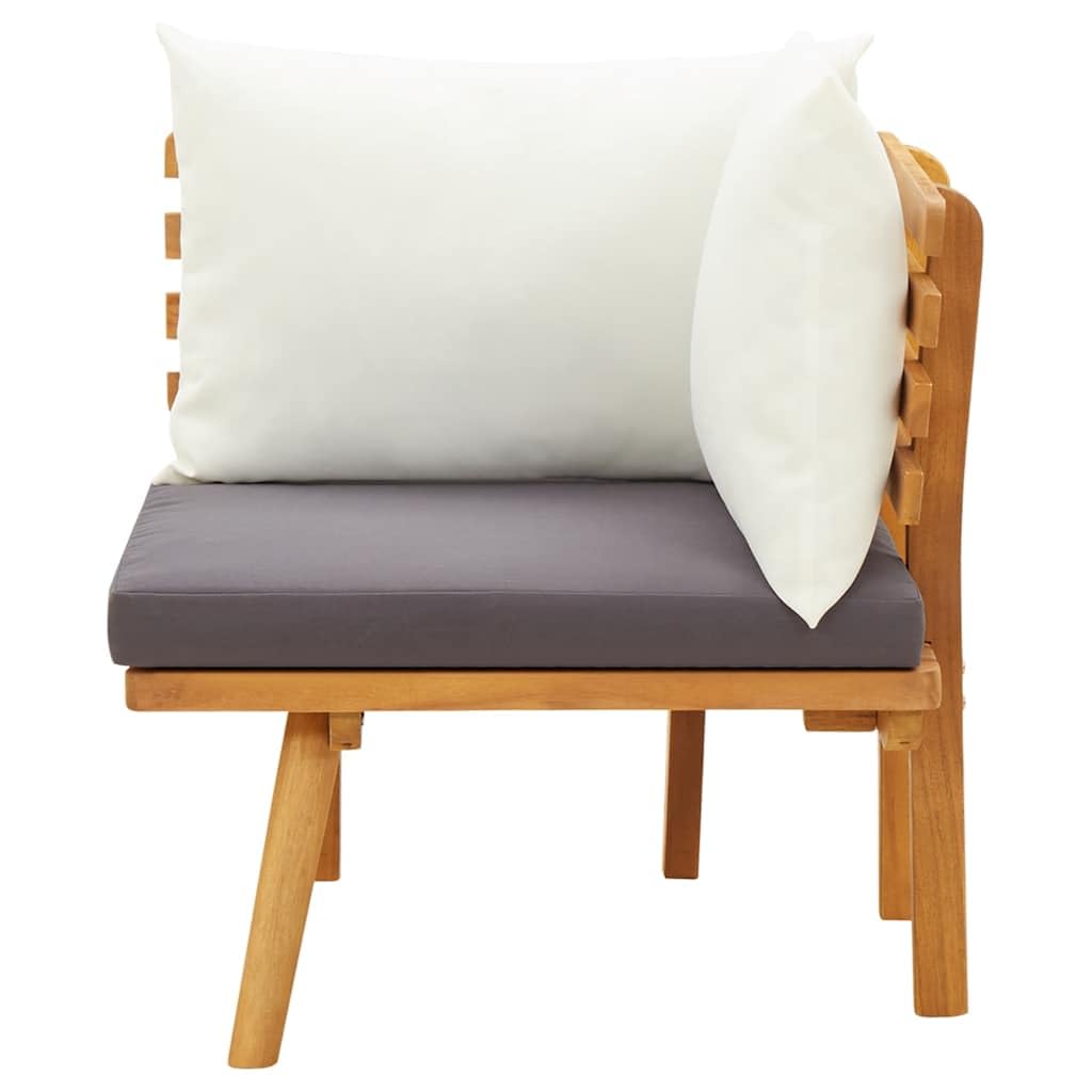 vidaXL Divano Angolare da Giardino con Cuscini Sofa Salotto da Esterni Arredo da Giardino Accessori per Patio Legno Massello di Acacia