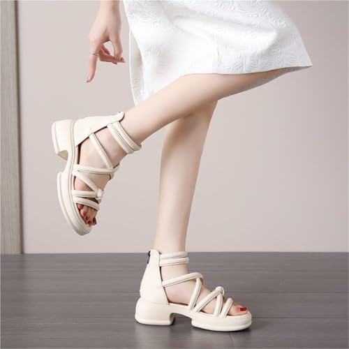 Women's Flat Sandal Open Toe Cross Strap Zipper Back Flatform Wedge Sandals For Dressy Formal Daily Work Party Dress4