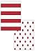 Red Stripes and Polka Dots 2-Sided Luncheon Napkins - 16pc