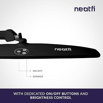 Neatfi Elite HD XL Desk Lamp – 1,600 Lumens, 58 cm Wide Head, 6500K Daylight | Non-Polar Dimming, Adjustable | Office, Study & Home Workspace (58cm, Black) [Energy Class F]