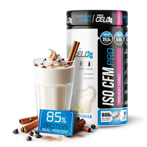 ProCell ISO CFM PRO | Proteína Aislada Pura (88%) - Sabor Vainilla (800g / 30 Servicios) - Proteína Isolada Premium de Suero de Leche para Aumentar Masa Muscular - 44g de proteína/servicio