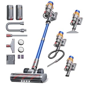 Fieety Akku Staubsauger mit 2 akkus, 130Min/50Kpa/600W Staubsauger Kabellos mit Aromatherapie, Automatikmodus, Wandmontierte Ladestation, 1.5M Schlauch für Hartböden Teppiche Tierhaare Auto