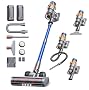 Fieety Aspirateur Balai sans Fil avec 2 Batteries, 130Min/50kPa/600W Aspirateur sans Fil Puissant, Tuyau Extensible, Brosse Canapé, Parfumé, Mode Automatique pour Sols Durs, Tapis, Animaux et Voiture