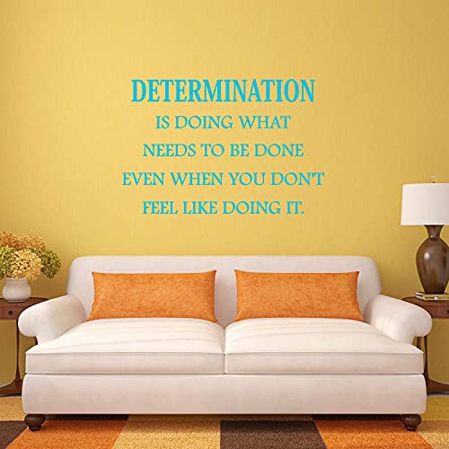 VWAQ Determination Wall Decal is Doing What Needs to be Done Quote Home and Office Wall Decor (Sky Blue, 10" H X 15" W)