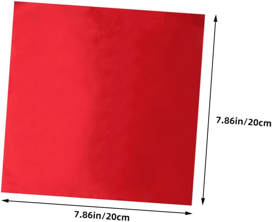 200pcs Aluminum Foil Glossy Red Packaging for Chocolates Sweets and Tea for Homemade Treats and Elegant