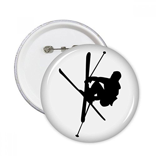 Pins Ski Joueur bouton métallique pour réparer et décorer un vêtement uni