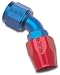 Russell 610090 Red/Blue Anodized Aluminum -6AN 45-Degree Hose End