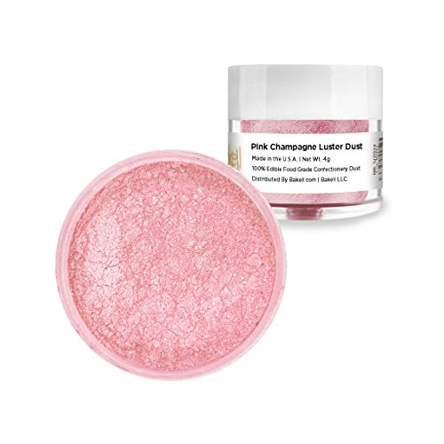 Bakell Edible Pink Champagne Luster Dust & Paint | Luster Dust | Kosher Certified | Halal Certified Paint, Powder & Dust | 100% Edible & Food Grade| Cakes, Vegan Paint & Dust (Pink Champagne) #TOP1