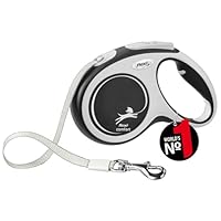 flexi® Comfort M Gurt 5 m schwarz, Roll-Leine für Hunde bis 25 kg