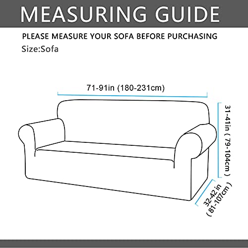 Aujoy Couch Cover Stretch 1-Piece Sofa Slipcover For 3 Cushion Couch Jacquard Spandex Fabric Furniture Protector With Anti-Slip Foams (Sofa, Matcha Green) #TOP5