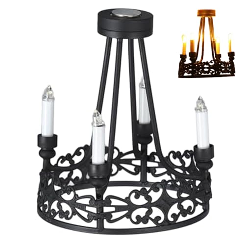 Lustre miniature en métal de prestige pour luminaire de maison de poupée 1/12