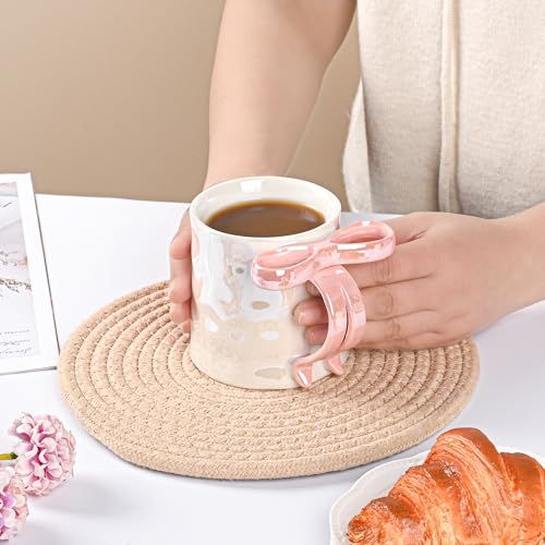12oz-Coquette-Pink-bow-mug-cup-350ml-Charming-Mugs-with-Pink-Bow-handle-for-Women-Coquette-Decor-Valentines-Mugs-Christmas-Thanksgiving-Day-Mugs-Birthday-Gifts-for-Family-Friends