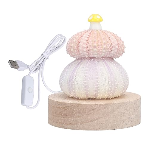 Lámpara de noche LED con cuerpo de concha y diseño de hongo
