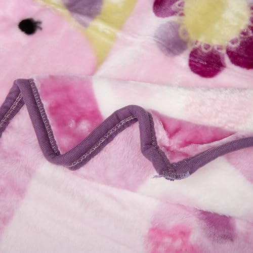 Image of Fleece Plush Soft Throw Blanket - Lightweight Crib Blanket for Baby Bed Lounger - Fuzzy Warm Cozy Toddler Blanket for Daycare Preschool Naptime, 43 inch X 30 inch (Giraffe Hippos)
