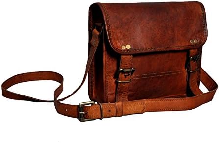 Shy Shy Let’s Touch The Sky IndianHandoArt 10" Inch Leather Messenger Bag vintange satchel bag Crossbody Bags for Men and Women unisex office bag (10" (W) x 8" (H) x 3" (D))