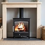 NRG 8KW Fireplace Multifuel Cast Iron Wood Burning Stove Heater Home Heating Set DEFRA Approved Eco Emissions Freestanding(490 x 335 x 585mm)