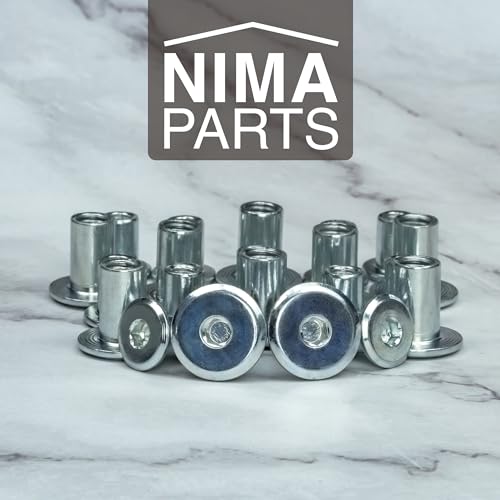 10 Stück Hülsenmuttern mit Flachkopf und Innensechskant – rostfrei – Möbelschrauben, Schraubhülsen, Verbindungsschraube (M6x12)