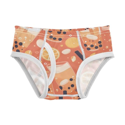 KLL Bubble Tea Pattern Toddler Boy Soft Briefs Breathable Undies