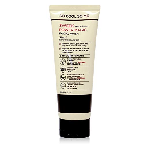 SO COOL SO ME 3 Week Skin Solution, Acne Face Wash Men, Power Magic Facial Wash [165 ml/5.57 fl oz]