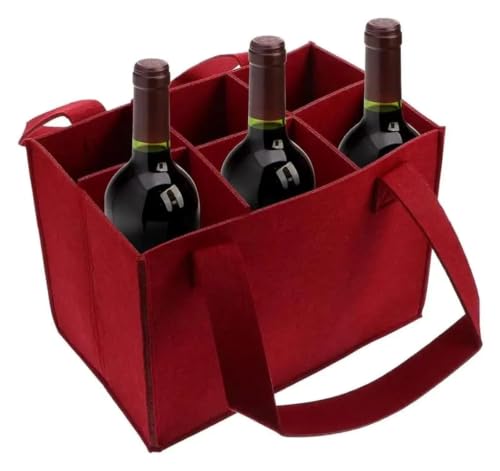 Bolsa para botellas de vino de 6 huecos en color rojo, el complemento perfecto para regalar botellas