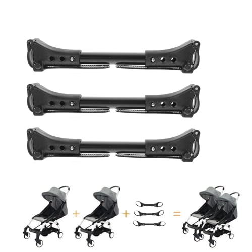 Universal-Kinderwagen-Kupplung – Verwandelt 2 Einzelkinderwagen in Doppelwagen | Längenverstellbar (20-26cm) | Kompatibel mit 99{f29eb9611a60e49830fa9d5b50c1527805c342dafa2943e9a543b6089a4c212a} Aller Marken | Leichtes Alu-Kunststoff-Design | Schnellmontage