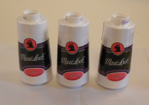 Maxi-lock White All Purpose Serger Thread 3000 Yards (Pkg of 3)