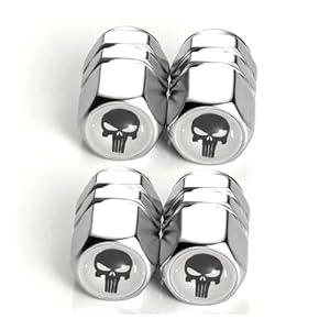 Misuyue Ventilkappen Auto Fahrrad 4 STK. Schwarz/Silber