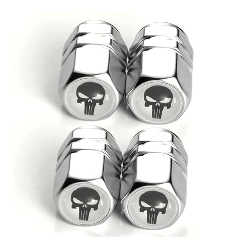 Misuyue Ventilkappen Auto Fahrrad 4 STK. Schwarz/Silber