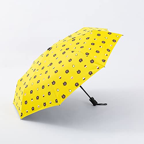 Collapsible Travel Folding Umbrella，Automatic Folding Portable Portable Windproof Umbrella For Women & Teenagers (Yellow) #TOP5