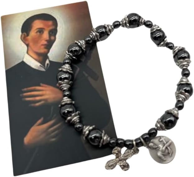 Westmon Works St Gerard Bracelet Set with Hematite Beads and Prayer Card Catholic Gift Set for Expectant Mothers - Image 5