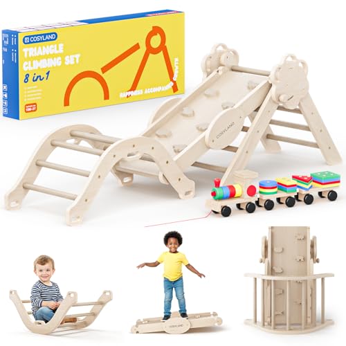 COSYLAND 8-in-1 Montessori Klettergerüst Indoor ab 1 Jahr –...