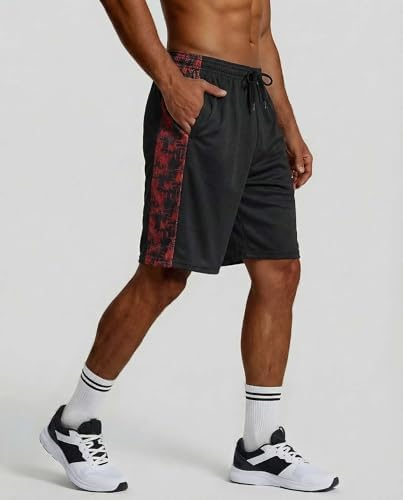 Real Essentials 5 Pack: Men’s 9" Mesh Shorts – Athletic Gym, Workout, Basketball, Running, Casual Lounge Activewear Pockets