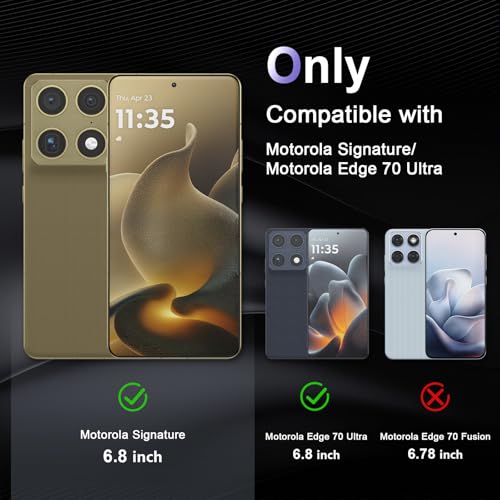 Image of Case for Motorola Signature /Edge 70 Ultra, Military Grade Drop Protection Phone Case, Yellowing Resistant, Anti-Scratch Hard PC Back, Shockproof Hard Ultra-Thin Protective Cover, Clear