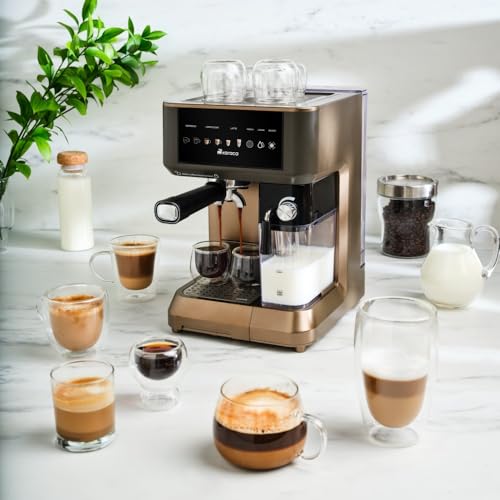 KARACA MyCaffe Barista S10 Espresso, Latte & Cappuccino Coffee Machine with Integrated Milk Tank, 1,8L, 1350W, Touch Control Panel, 15 Bar Pump Pressure, Hot Milk Function, Walnut Brown - Image 2