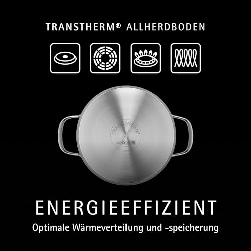 WMF Provence Plus - Batería de Cocina 5 Piezas, Acero Inoxidable Apto para Inducción, 1 Cacerola Baja de 20 cm, 3 Cacerolas Altas de 16 cm, 20 cm y 24 cm, 1 Cazo 16 cm con 4 Tapas de Cristal - imagen 5