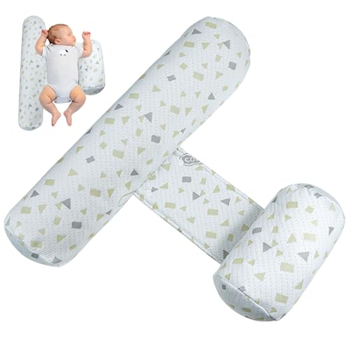 Comebachome Cuña para Dormir de Lado para bebé, posicionador Ajustable antivuelco para Dormir para Soporte de Espalda, Almohada Suave y Transpirable para recién Nacido, Gris, decoración del hogar