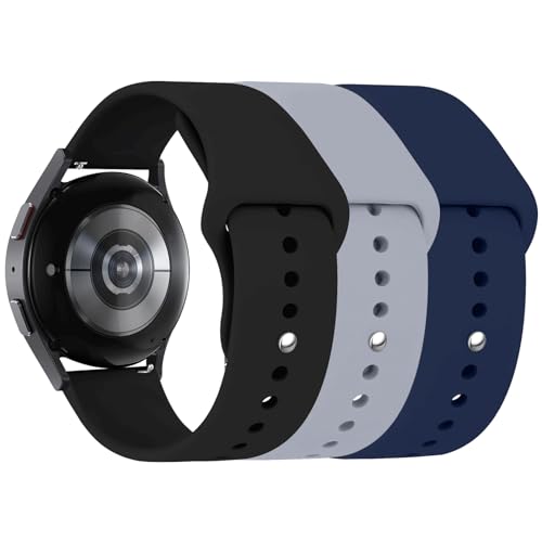 3 PACK Bands for Samsung Galaxy Watch 6/6 Classic Band 40mm 44mm 43mm 47mm, Galaxy Watch 5/5 Pro/Galaxy Watch 4 Band, 20mm Soft Silicone Sport Replacement Strap for HUAWEI GT 3 42mm for Amazfit GTS 4