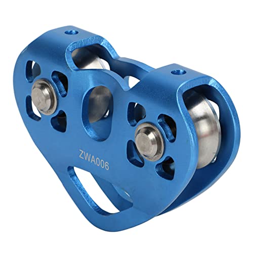 Alomejor Puleggia della Zip, Puleggia da Arrampicata Leggera Resistente all'Usura 30KN per la Discesa (Blu)