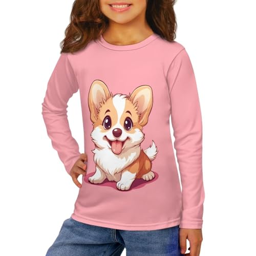 Image of Girls Long Sleeve T Shirt Cute Cartoon Crewneck Shirt for Kids 3-16Y Fall Winter Clothes