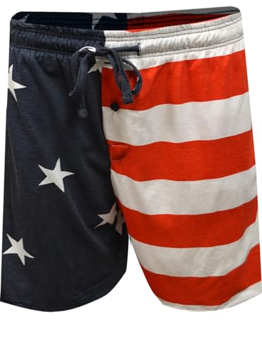 Mad Engine Men's American Flag Guys Pajama Lounge Shorts