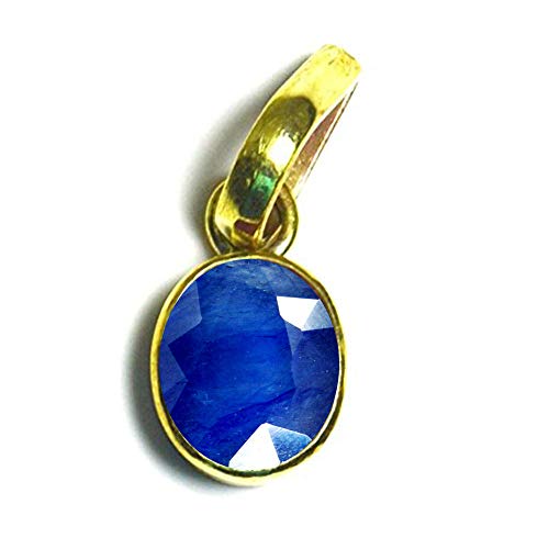 55Carat Brand Genuine Blue Sapphire Panchdhatu Pendant 3 Carat Gemstone Gold Plated Birthstone Locket