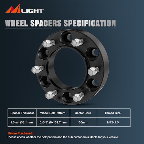 Image of Nilight Toyota Wheel Spacers for 1995-2023 Tacoma, 1989-2023 4Runner