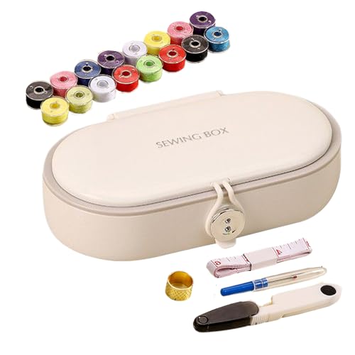 Shouxiut Kit de costura de viaje, estuche de doble capa, kit de reparación de costura, para viajes de negocios, aventuras al aire libre, escapadas, viajes, hotel