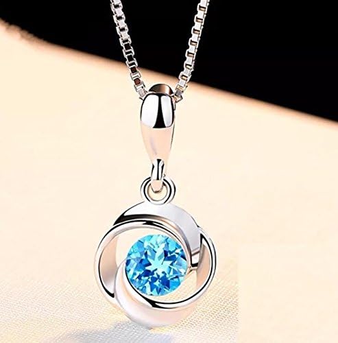 wassana Precious Aquamarine Gemstone 925 Silver Necklace Pendant Women Jewelry