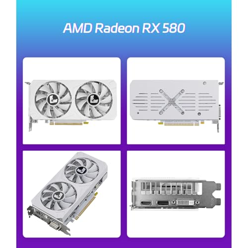 Image of MOUGOL AMD Radeon RX 580 Graphics Card, 8GB GDDR5 256 Bit Video Card for PC Gaming, HDMI /DP /DVI PCI Express x 16 3.0 Dual Fans Computer Gaming GPU