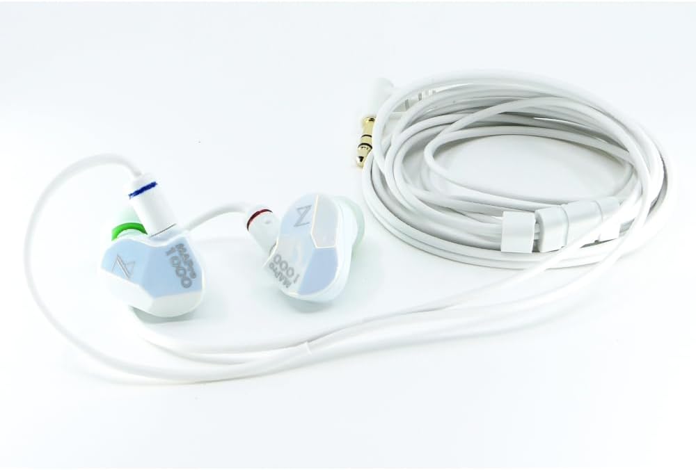 Maestraudio MAPro 1000 Bluish Snow Limited Production [OTA-MAPRO-1000-BS] Earphone with 0.3 inch (10 mm) Graphene Dynamic Driver & 0.2 inch (5.8 mm) Ceramic Tweeter RST Monitor Earphone Shape, MMCX