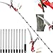 Astschere Teleskop mit Astsäge, 82-402cm Astsäge mit Teleskopstiel, Einstellbare Länge Seilzug Gartensäge Baumsäge, Leichter Edelstahl Teleskopsäge Hochentaster, Manuell Baumschere für hohe Äste