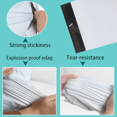 Rshuhx Versandbeutel Plastik Versandtaschen 20cm*30cm/ 25cm*35cm/ 32cm*45cm Versandtüten für Kleinteile Kleidung und Textilien Selbstklebend und Blickdicht (3 Tailles Mixed 30pcs Weiß)