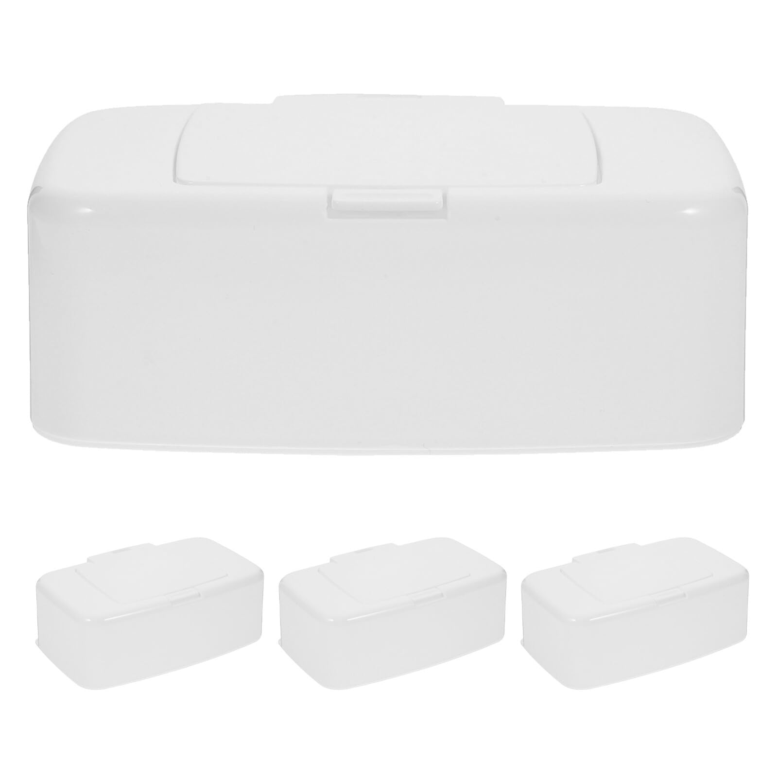 ERINGOGO Contenitore Piccolo per Salviette Umidificate con Coperchio Sigillante Set da 4 Pezzi, Dispenser Portatile Antiscivolo per Salviettine da Viaggio, Custodia Compatta per